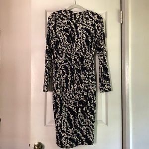 Whistles stretch faux wrap dress